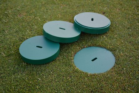 Standard Hole Cup Cover (SOLID HDPE in green) - Active Golf Projects