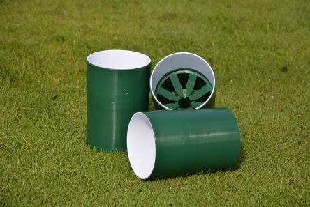 Deluxe Plastic Locking Hole Cup (UK) / Green with white inner face 4.25” Diameter - Active Golf Projects