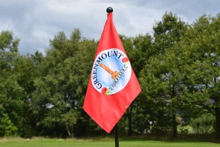 2 Ply Embroidered flags – Full colour embroidered logo on both sides (MIN ORDER 18) - Active Golf Projects